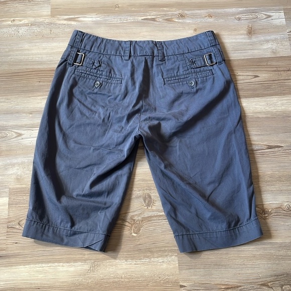 VINCE Side buckle Bermuda Short Flat Front Stretch cotton Cobalt blue Women’s 4 - Picture 4 of 12